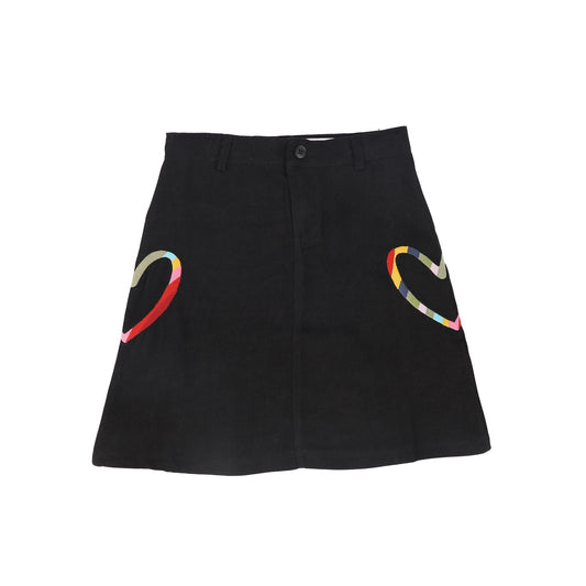 BOPOP BLACK HEART PATCH SKIRT