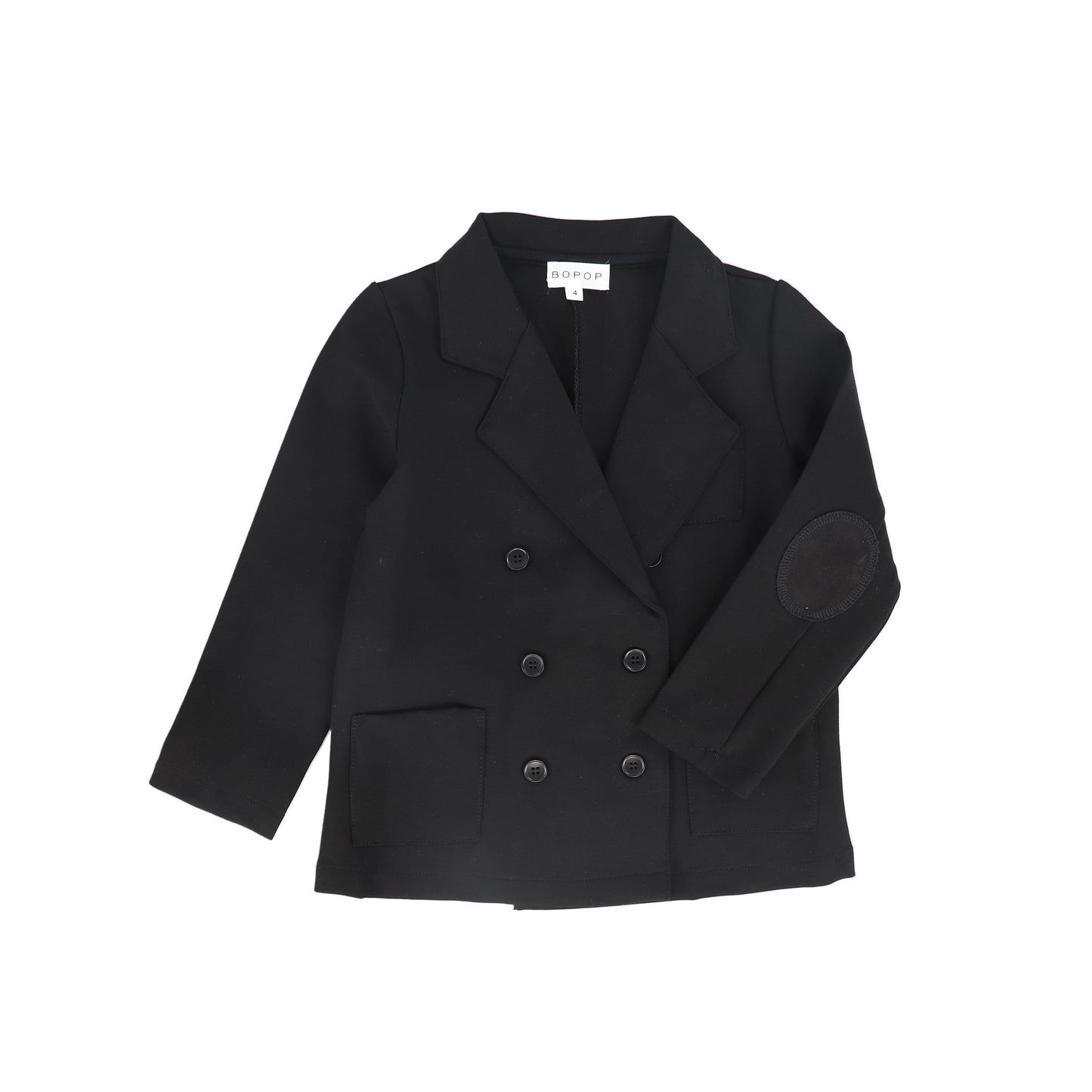 BOPOP BLACK DOUBLE BREASTED BLAZER