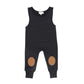 BOPOP BLACK SUEDE PATCH OVERALLS
