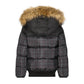 SCOTCH BONNET BLACK/GREEN PLAID FUR TRIM COAT