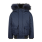 SCOTCH BONNET NAVY FUR TRIM POCKET BOMBER COAT