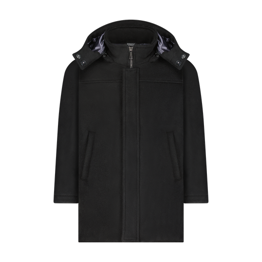 DENALI BLACK WOOL COAT