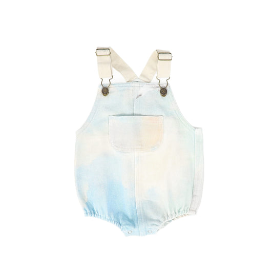 PLEASE MOM DENIM TIE DYE BARREL ROMPER