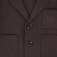 LE BOURDON BROWN PIPED KNIT BLAZER