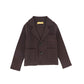 LE BOURDON BROWN PIPED KNIT BLAZER