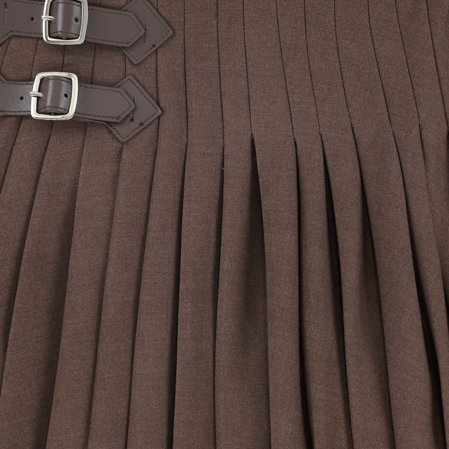 VALENTINA BROWN THIN PLEATED SKIRT