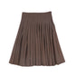 VALENTINA BROWN THIN PLEATED SKIRT