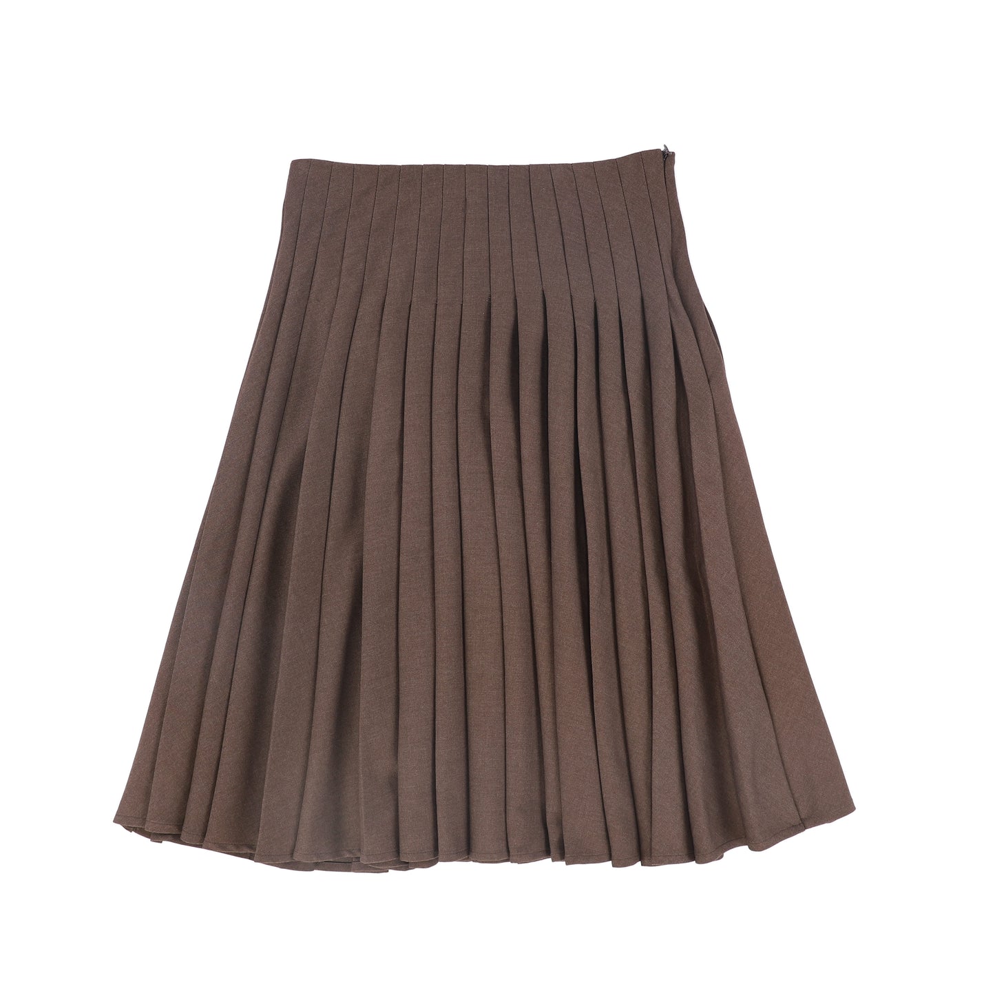 VALENTINA BROWN THIN PLEATED SKIRT