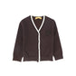 LE BOURDON BROWN TRIM BORDER CARDIGAN