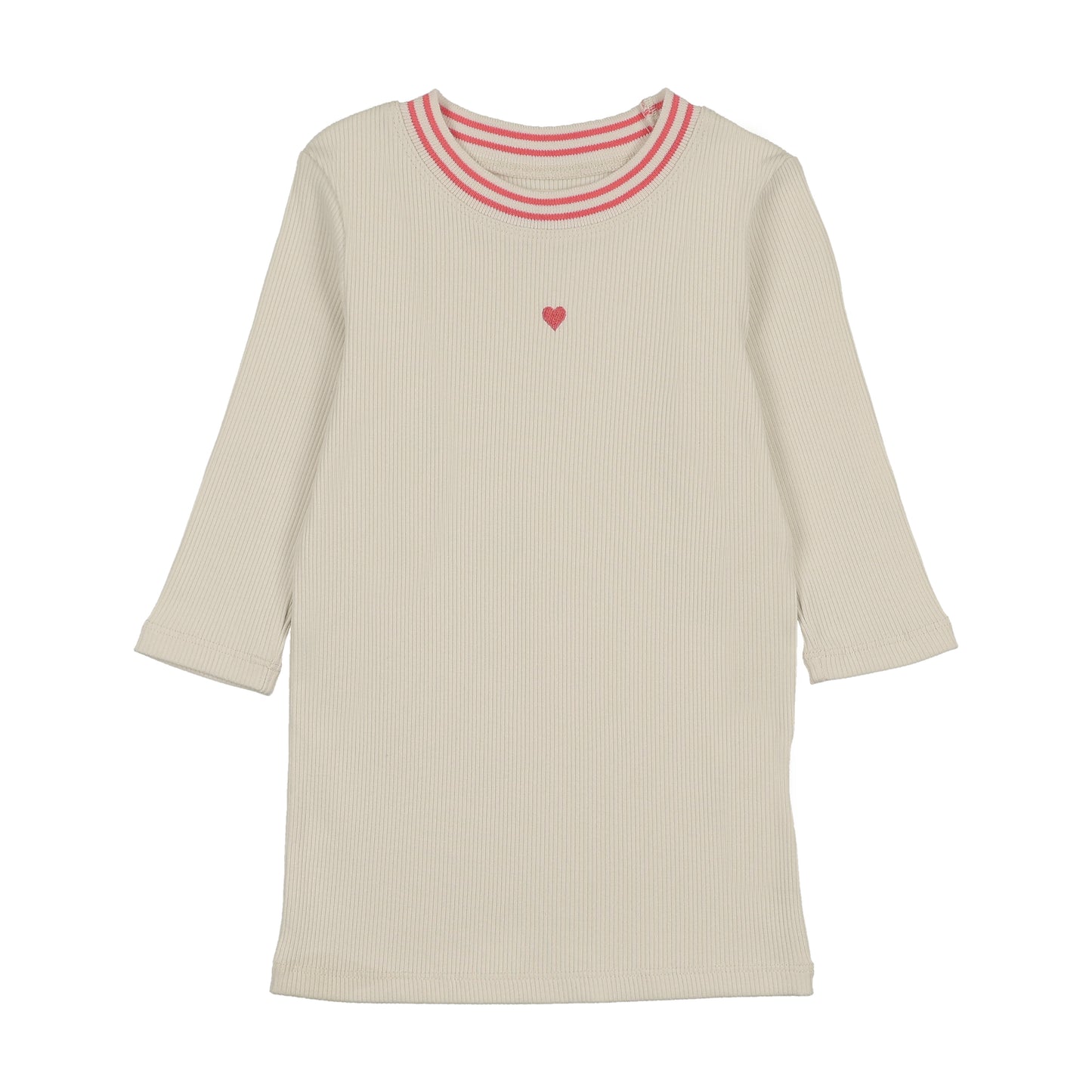 FARREN + ME CORAL TRIM RIBBED T-SHIRT