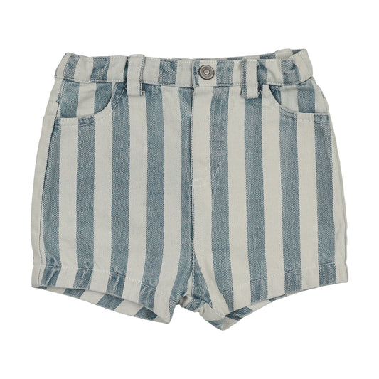 FARREN + ME LIGHT BLUE DENIM STRIPED SHORTS