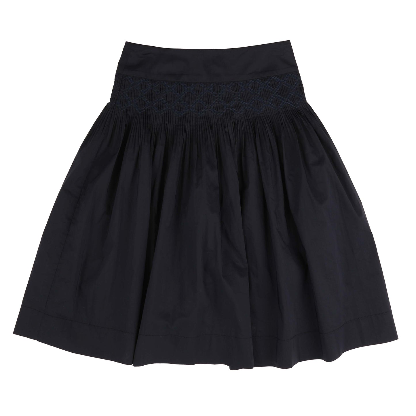 BELATI NAVY SMOCKED TAFFETA SKIRT