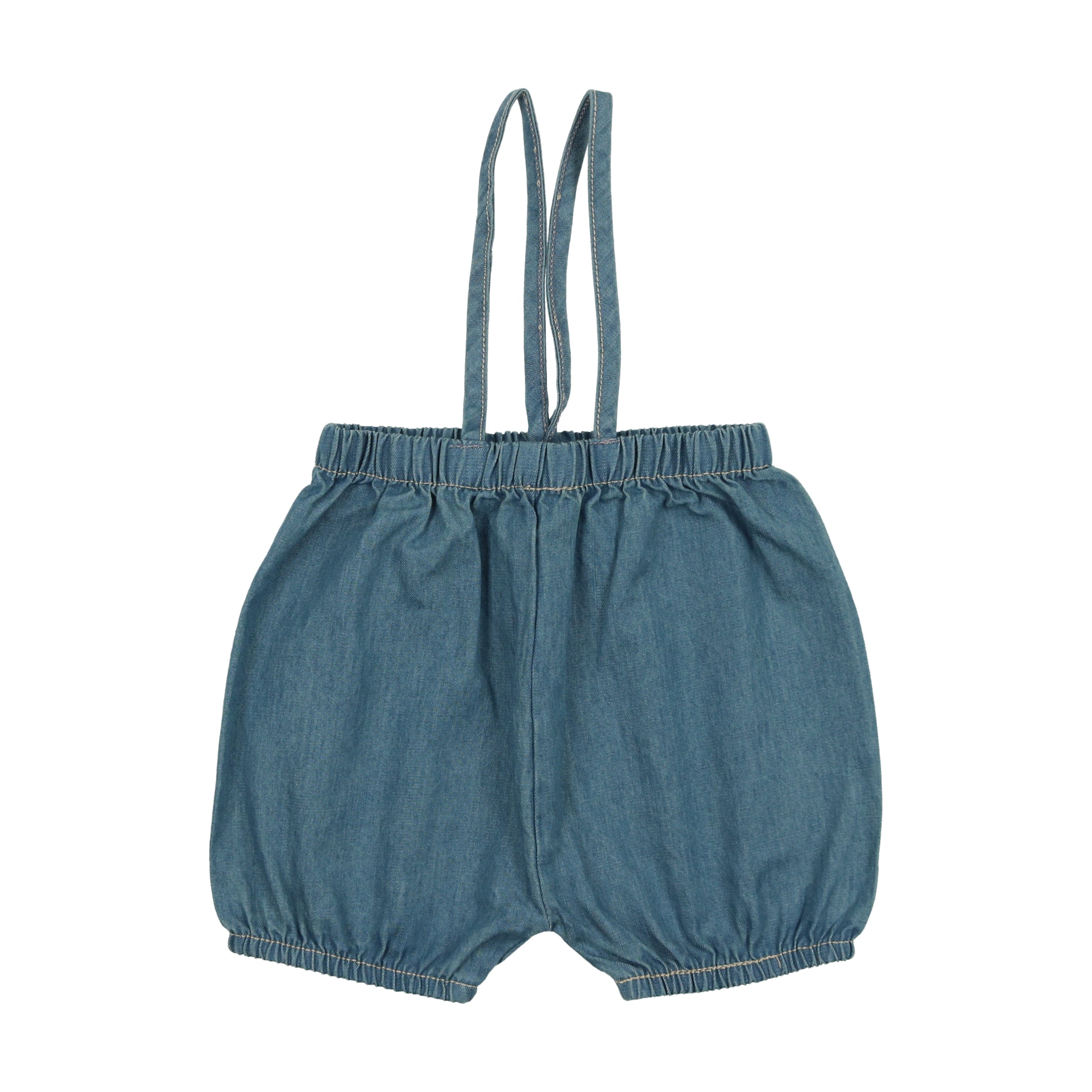 LIL LEGS BLUE DENIM BUBBLE SUSPENDER SHORTS FINAL SALE Luibelle