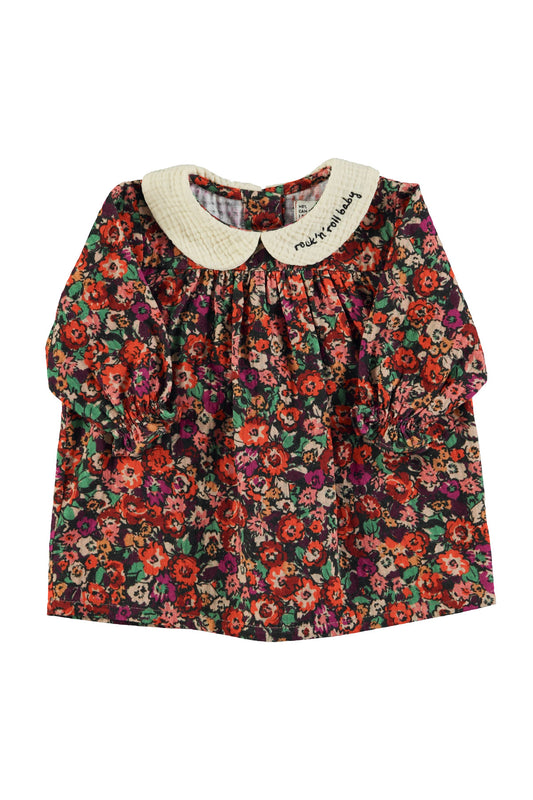 PIUPIUCHICK RUST FLORAL COLLAR DRESS