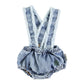 PIUPIUCHICK DENIM WASH SUSPENDER BLOOMERS