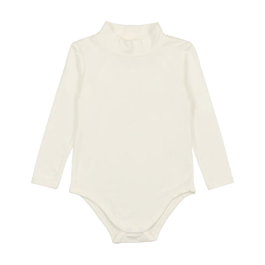 LIL LEGS OFF WHITE BAMBOO MOCKNECK ONESIE