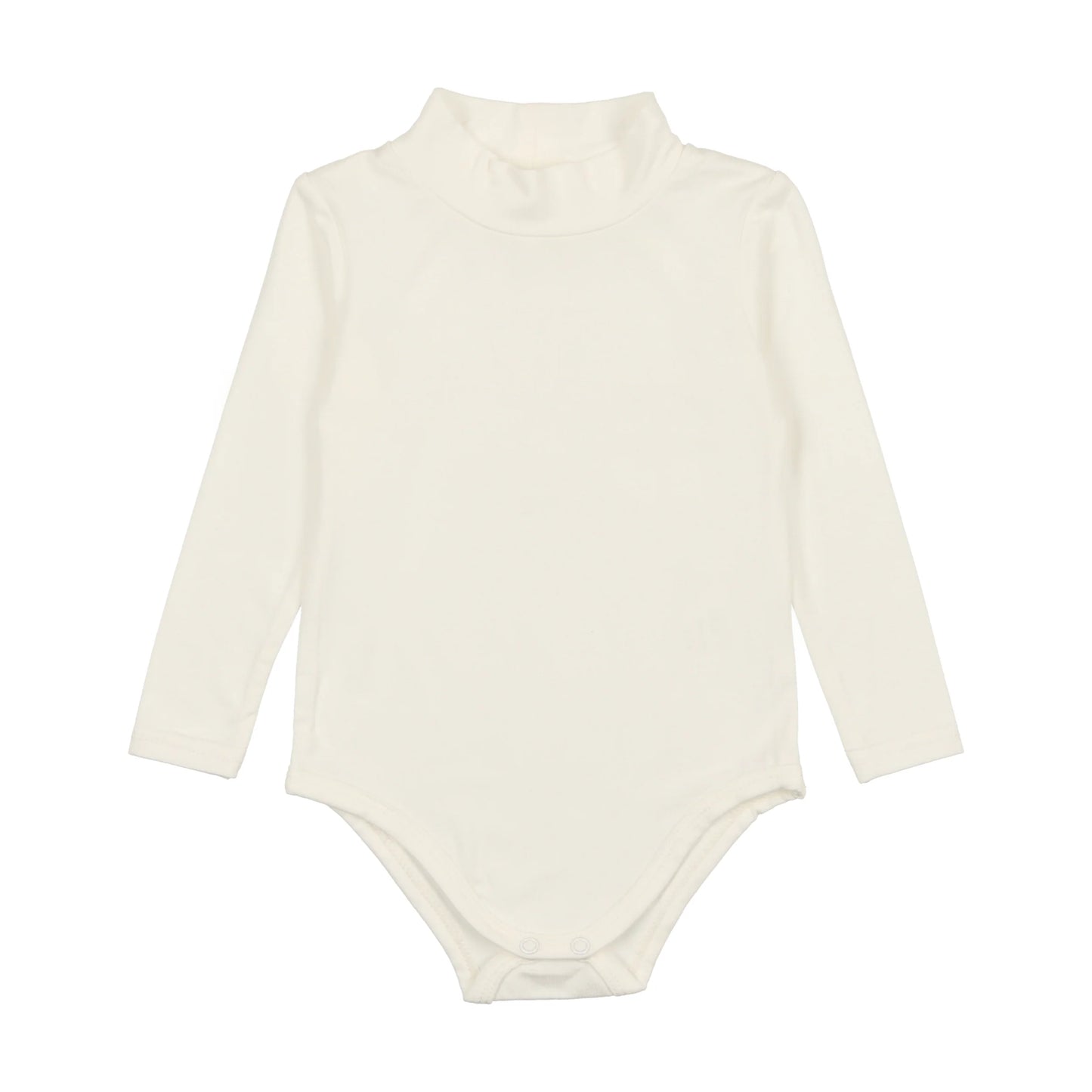 LIL LEGS OFF WHITE BAMBOO MOCKNECK ONESIE