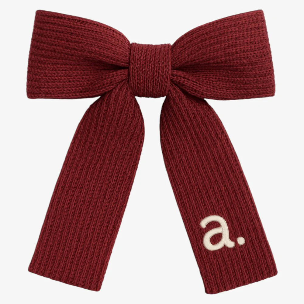 ARCHI BURGUNDY KNIT BOW [FINAL SALE]