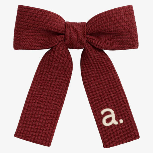 ARCHI BURGUNDY KNIT BOW [FINAL SALE]