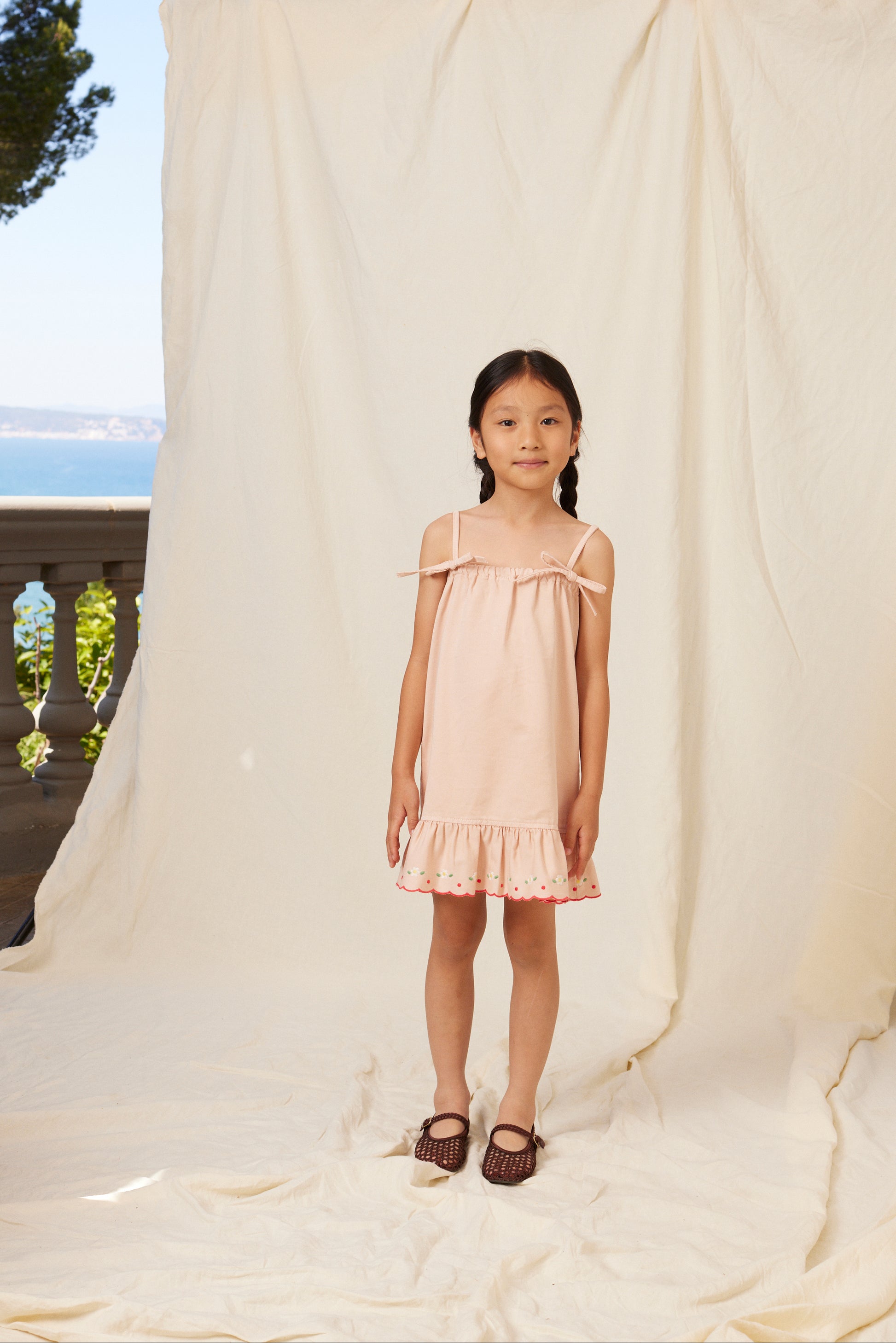 maxi dress with leather straps Cream Maxi Dress with Leather Straps