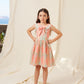 BEBE ORGANIC PINK/BLUE FLORAL STRIPED PETER PAN COLLAR JUMPER