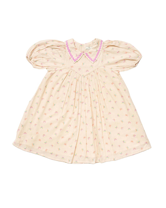 EARLY SUNDAY PALE PINK BUTTERFLY COLLAR DRESS
