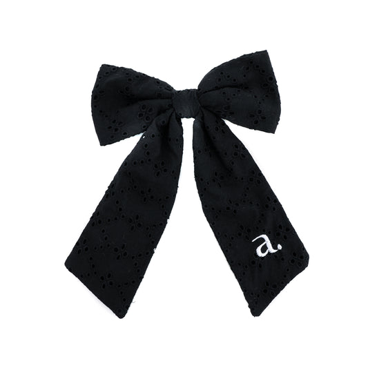 ARCHI BLACK EYELET BOW [FINAL SALE]