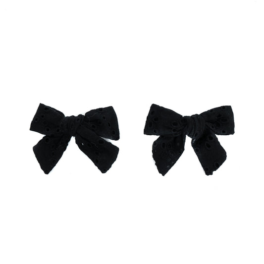 ARCHI BLACK EYELET MINI BOWS [FINAL SALE]