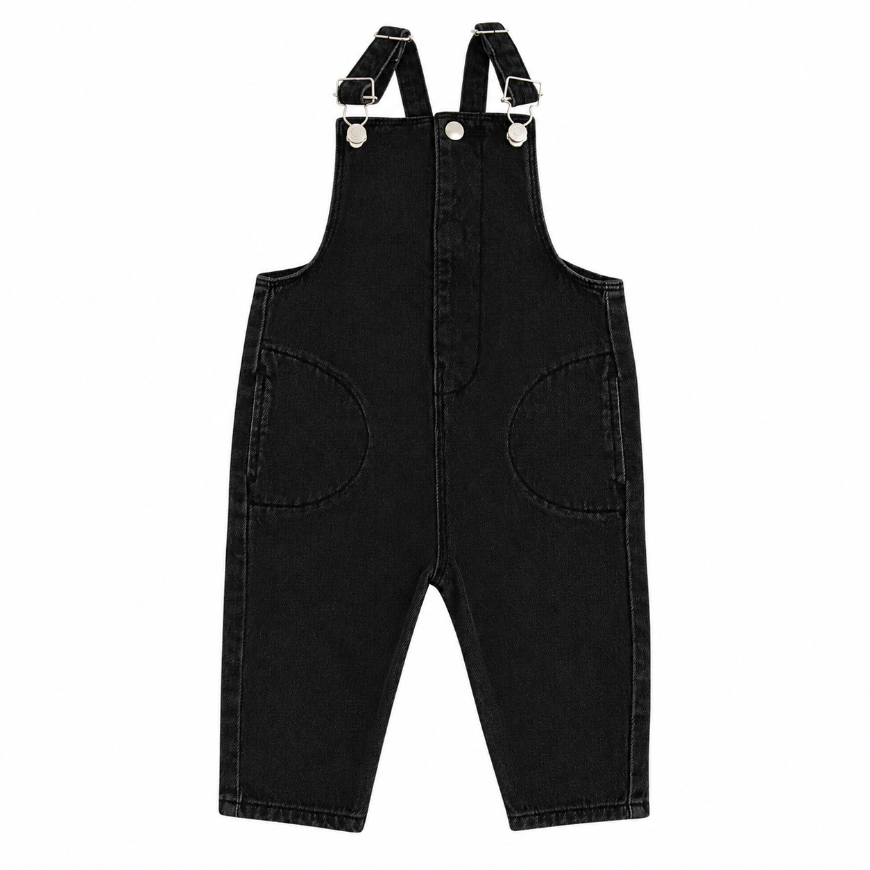 LITTLE PARNI BLACK DENIM OVERALLS