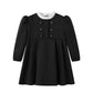 NOUNELLE BLACK DOUBLE BREASTED PLEATED TAFFETA DRESS