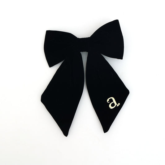 ARCHI BLACK VELVET GOLD DETAIL BOW