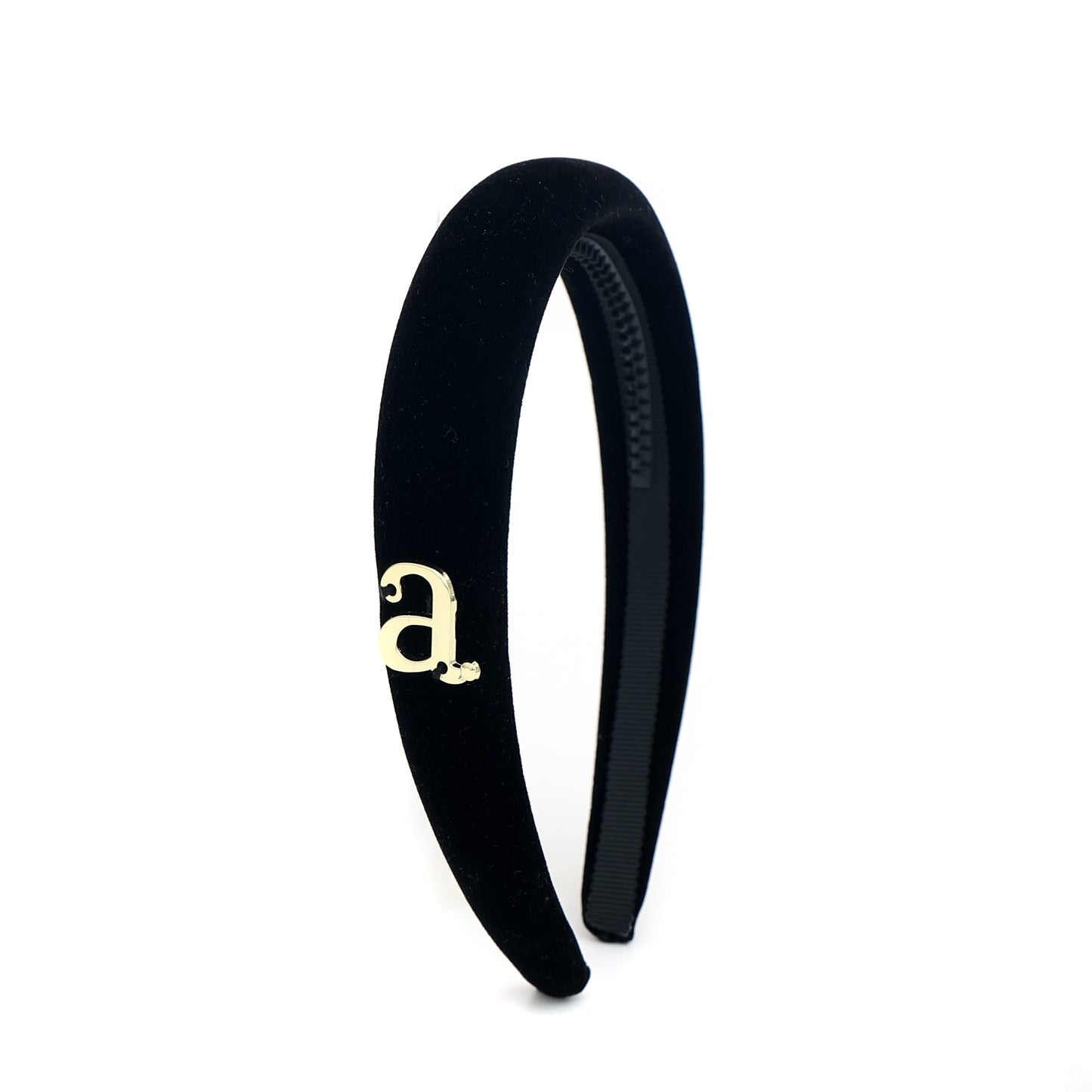 ARCHI BLACK VELVET GOLD DETAIL HEADBAND