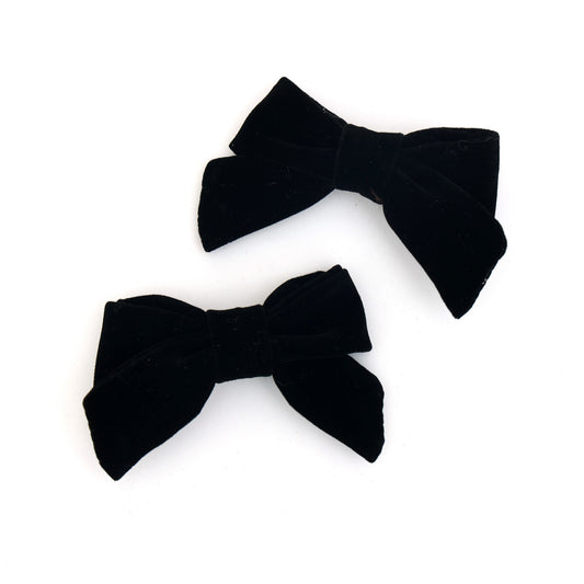 ARCHI BLACK VELVET GOLD DETAIL MINI BOWS