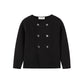 NOUNELLE BLACK DOUBLE BREASTED KNIT SWEATER