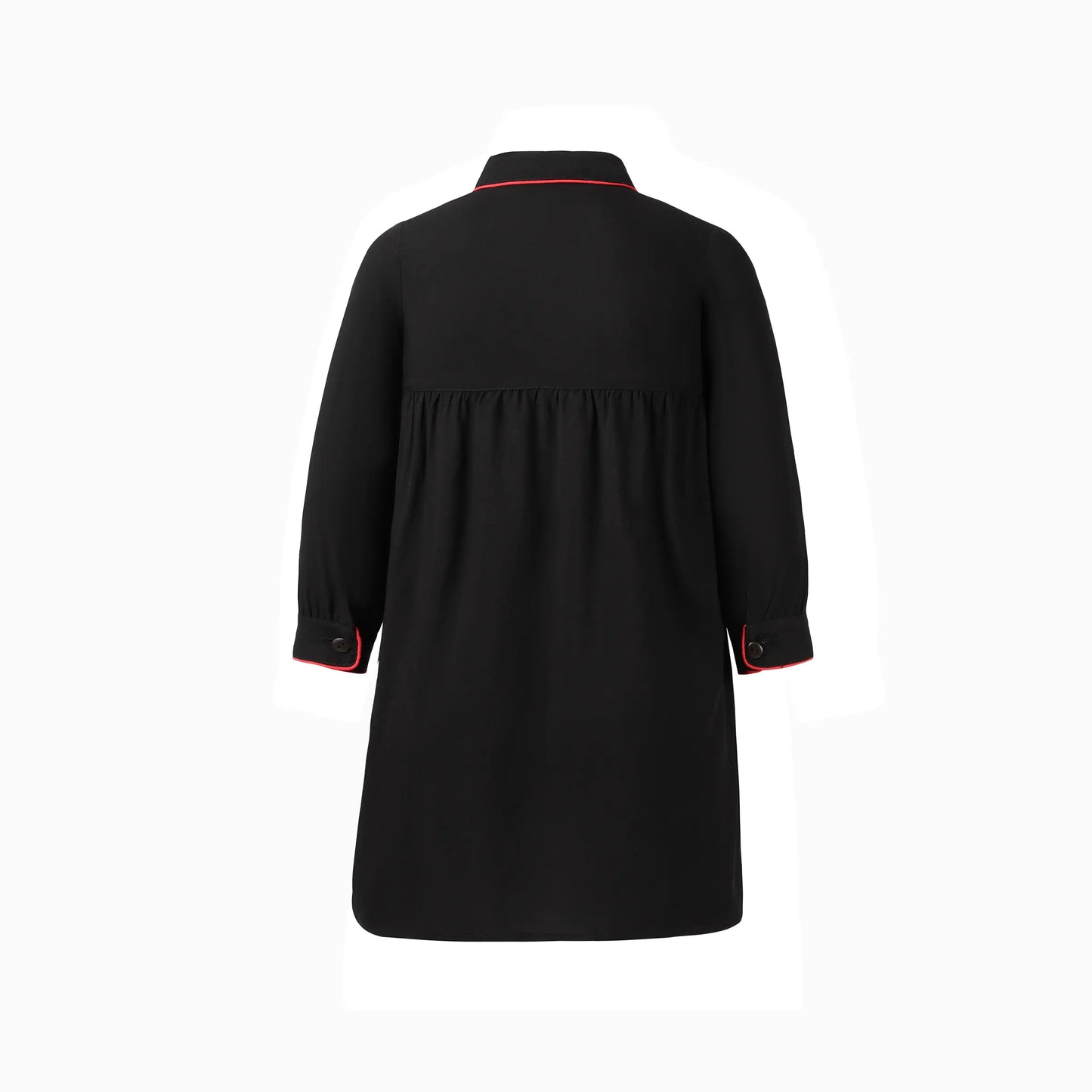 PUVU PIOR BLACK/RED PIPED TRIM DRESS