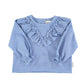 PIUPIUCHICK BLUE CHECKED RUFFLE TOP