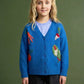 MAISON MANGOSTAN ROYAL BLUE VEGTABLE PRINT KNIT CARDIGAN
