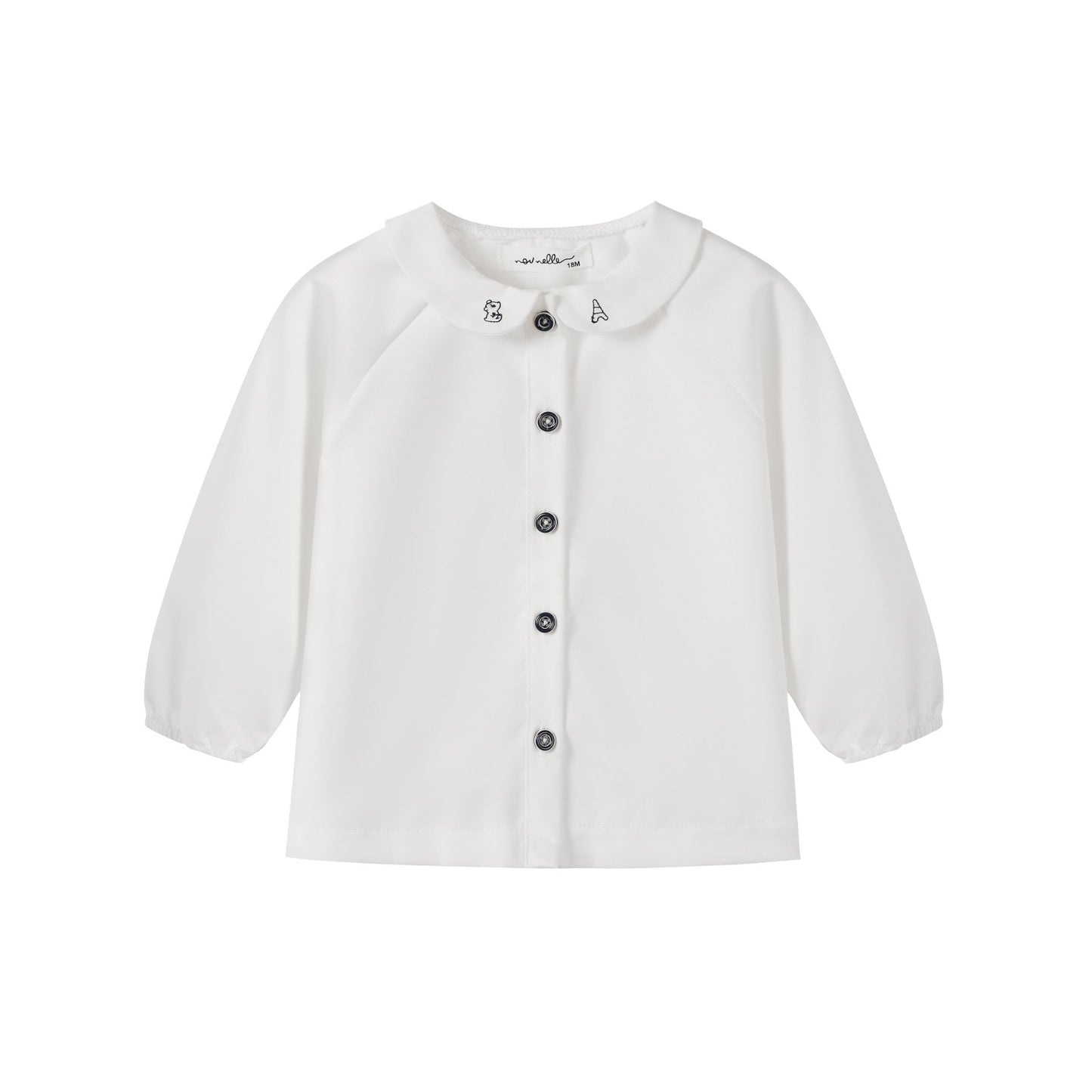 NOUNELLE WHITE EMBROIDERED COLLAR SHIRT