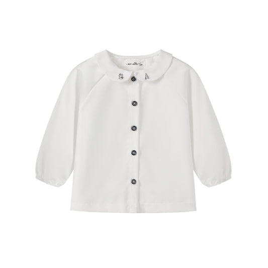 NOUNELLE WHITE EMBROIDERED COLLAR SHIRT