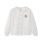 NOUNELLE WHITE EMBROIDERED LOGO SHIRT