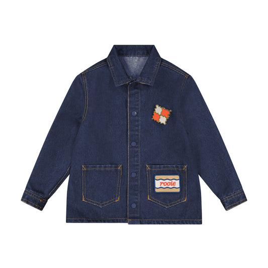 ROOIE AND FRIENDS BLUE DENIM PATCH POCKET JACKET
