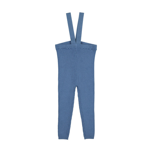 LIL LEGS FRESH BLUE KNIT SUSPENDER LEGGINGS