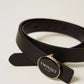 TWINSET BLACK OVAL BUCKLE LEATHER BELT