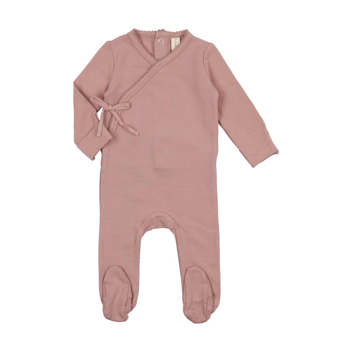 LILETTE ROSE BRUSHED COTTON WRAPOVER FOOTIE