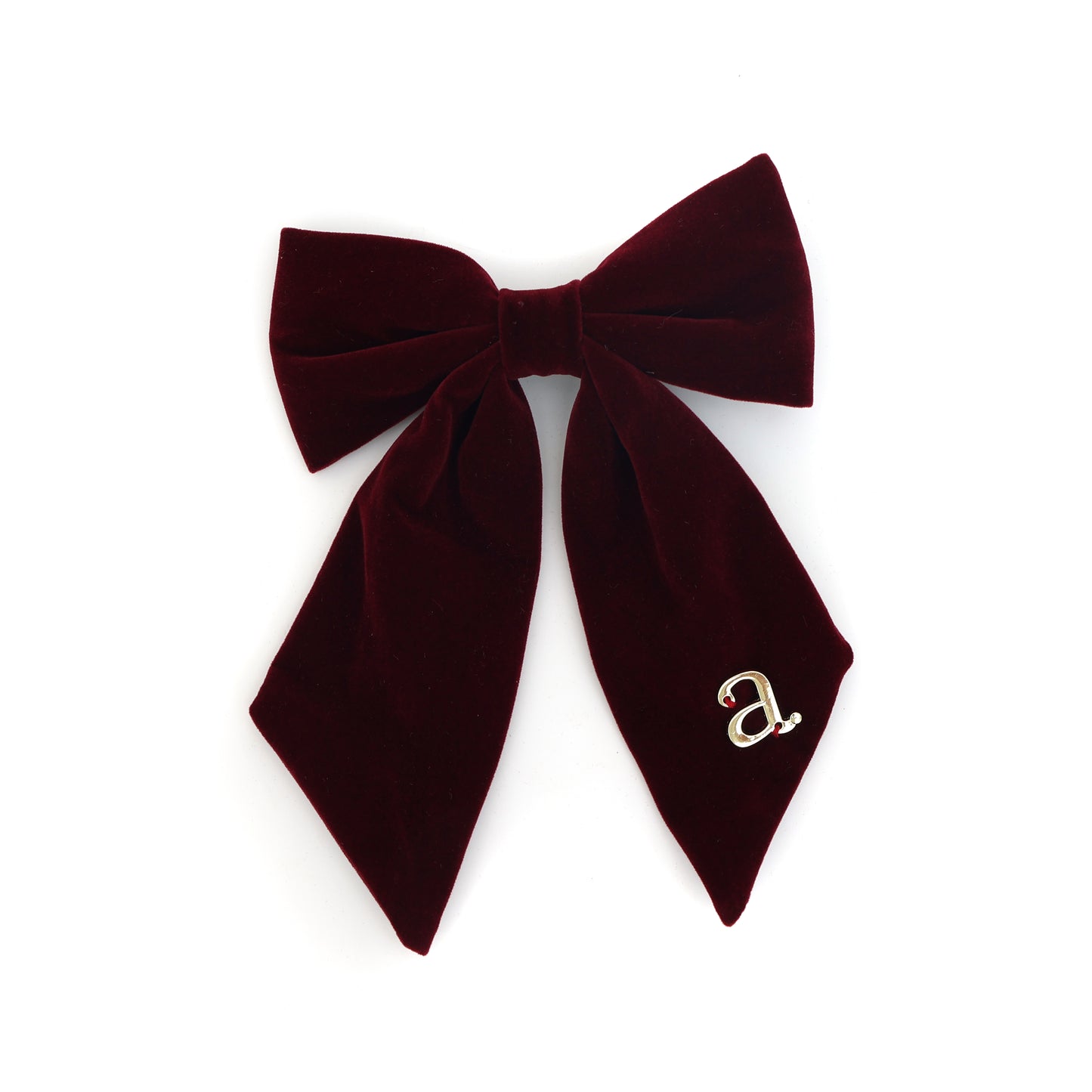 ARCHI BURGUNDY VELVET GOLD DETAIL BOW