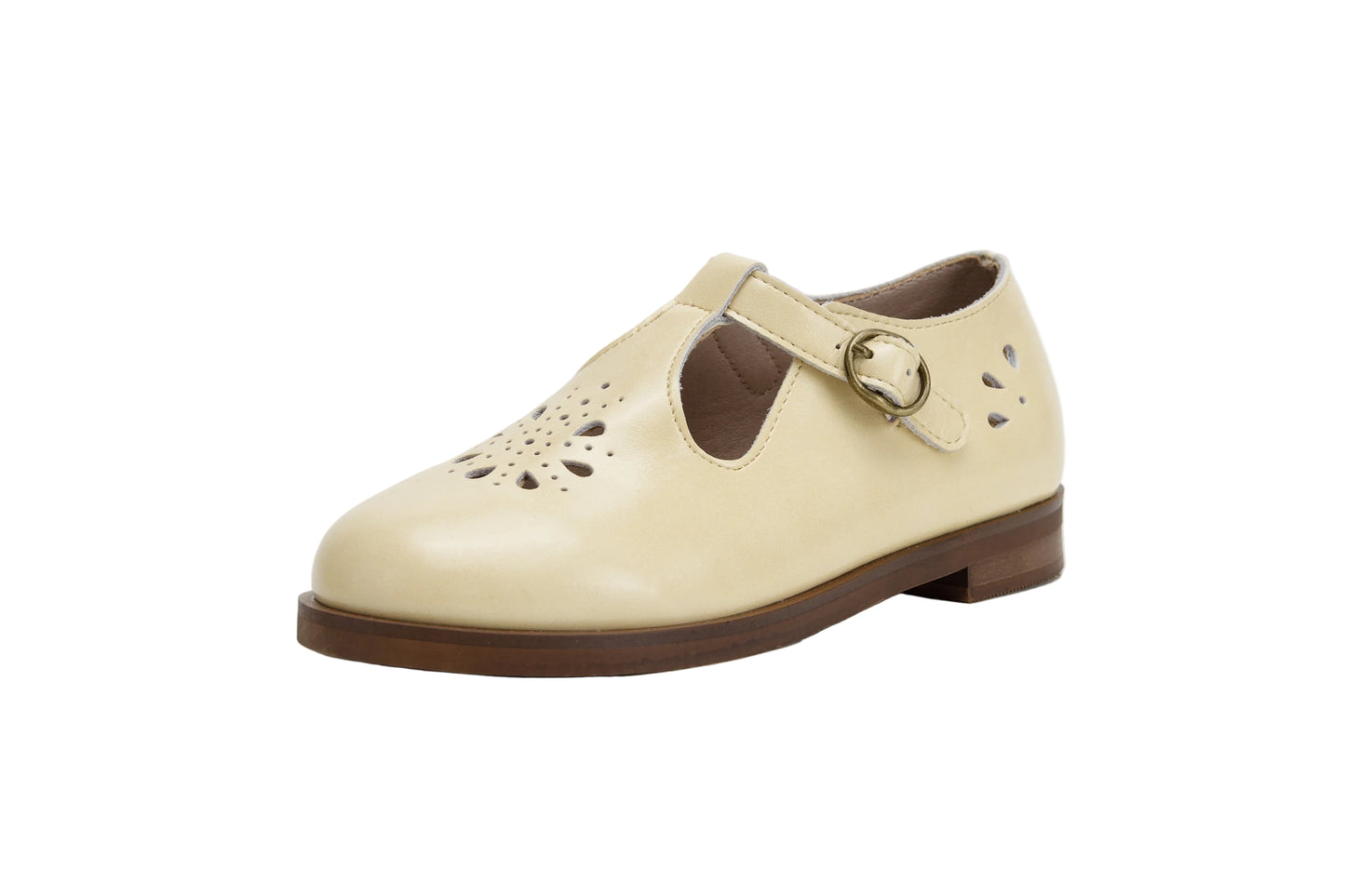 TANNERY & CO PALE YELLOW  EYELET BUCKLE SHOE