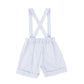 BACE COLLECTION LIGHT BLUE THIN STRIPED SUSPENDER SHORTS