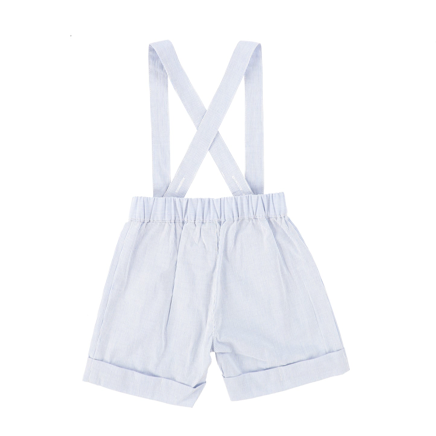 BACE COLLECTION LIGHT BLUE THIN STRIPED SUSPENDER SHORTS [FINAL SALE]