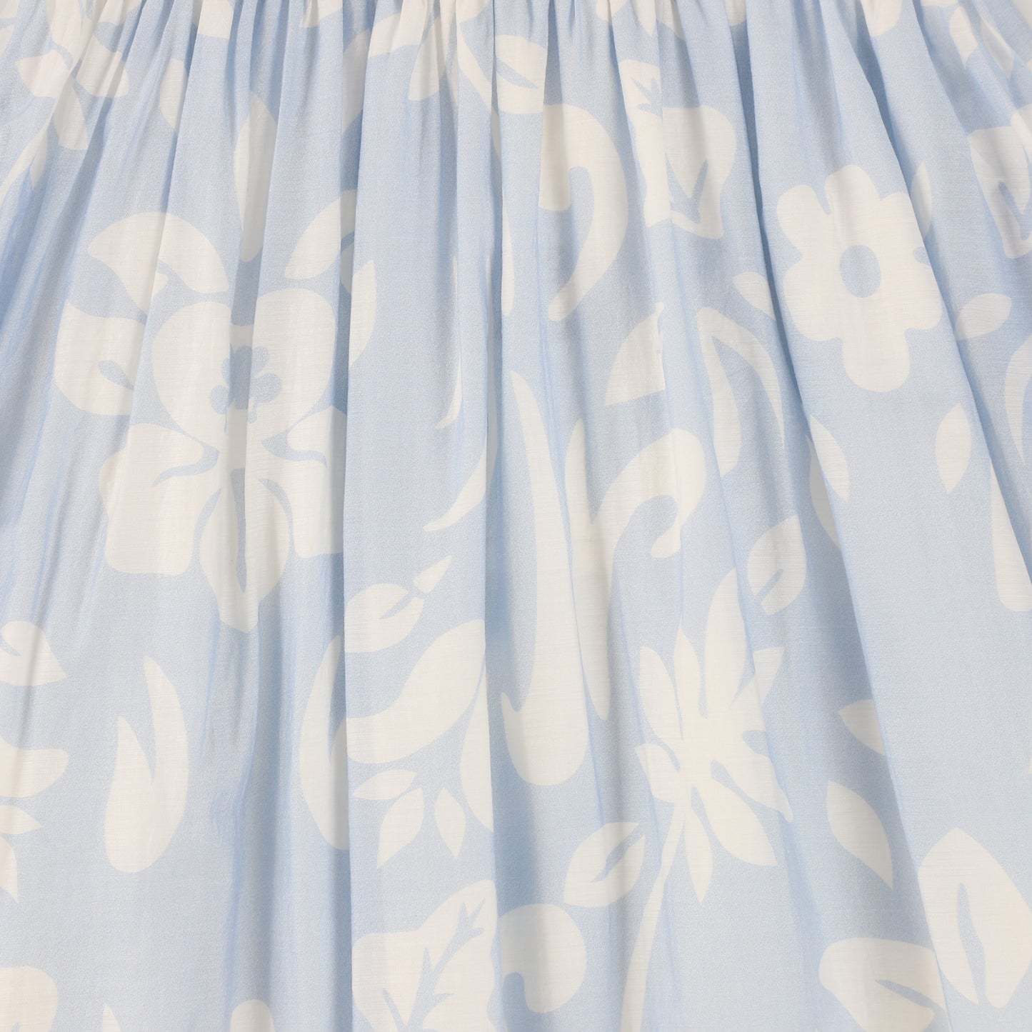 BAMBOO BLUE FLORAL PRINTED MIDI SKIRT [FINAL SALE]