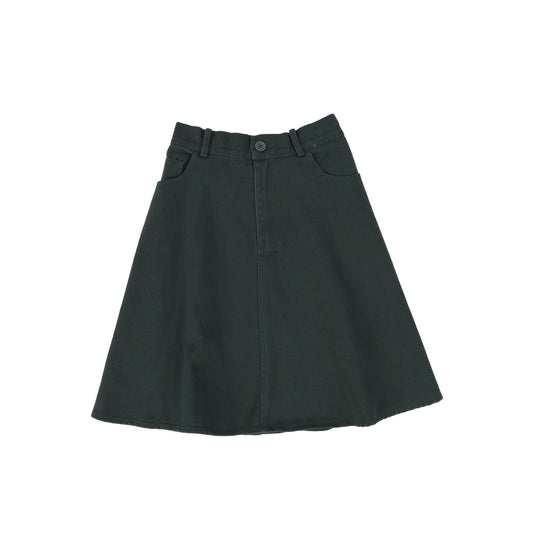 HELLO YELLOW HUNTER GREEN CIRCLE SKIRT [FINAL SALE]